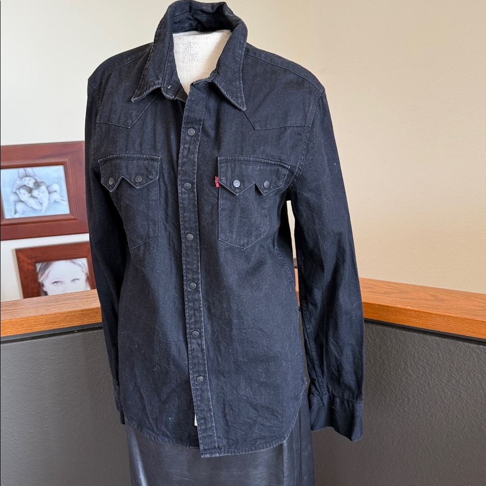 Levi's Black western button down size small cone … - image 5